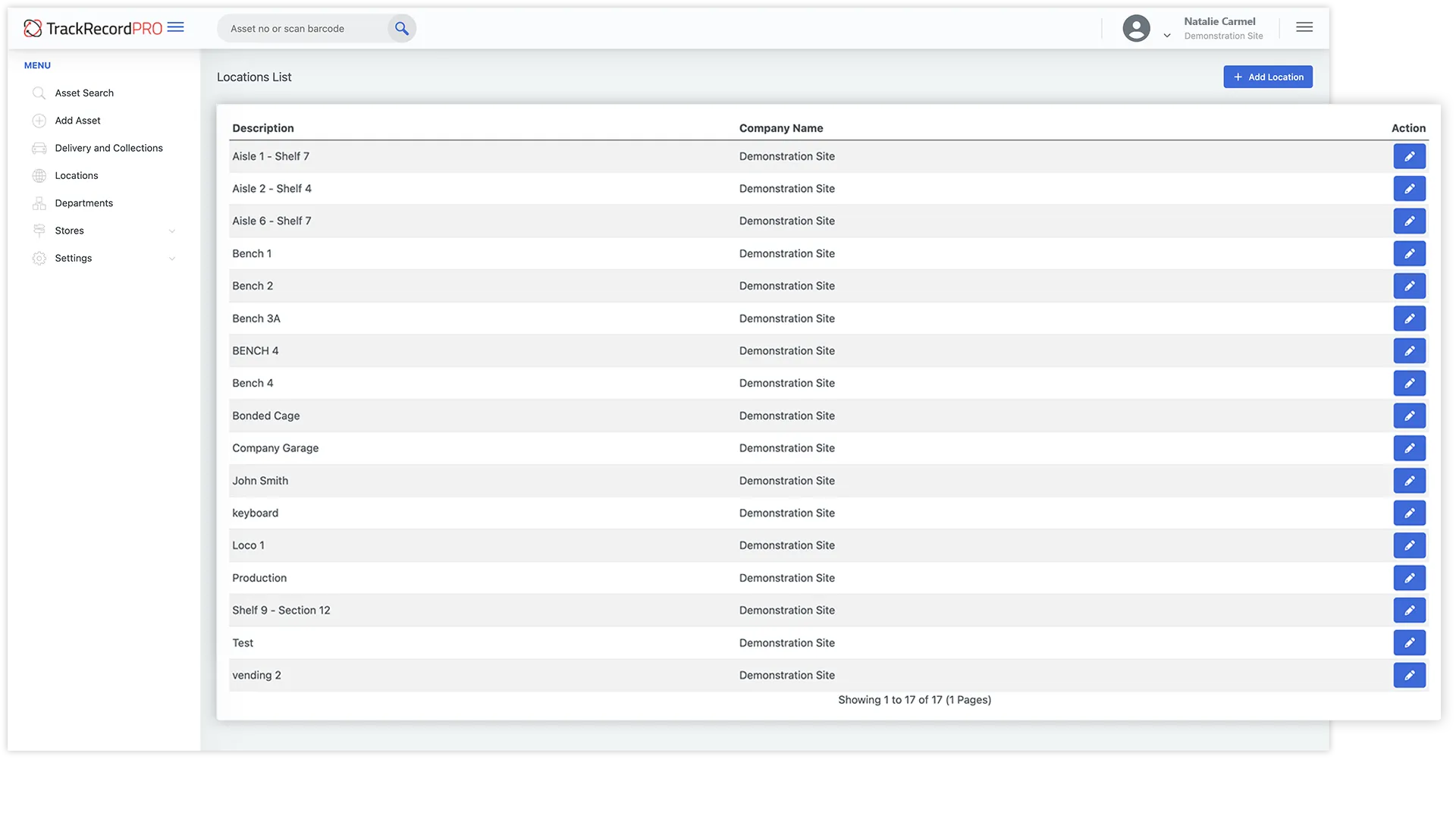 TrackRecordPRO TRP locations
